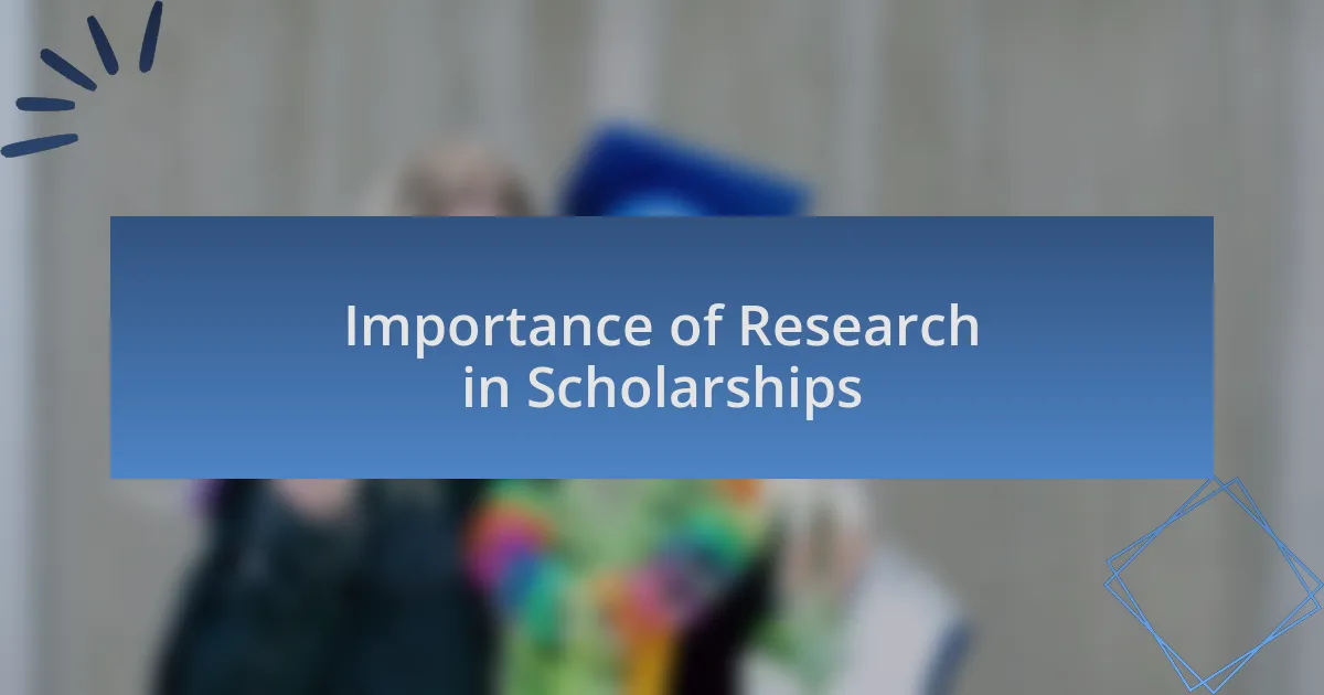 Importance of Research in Scholarships