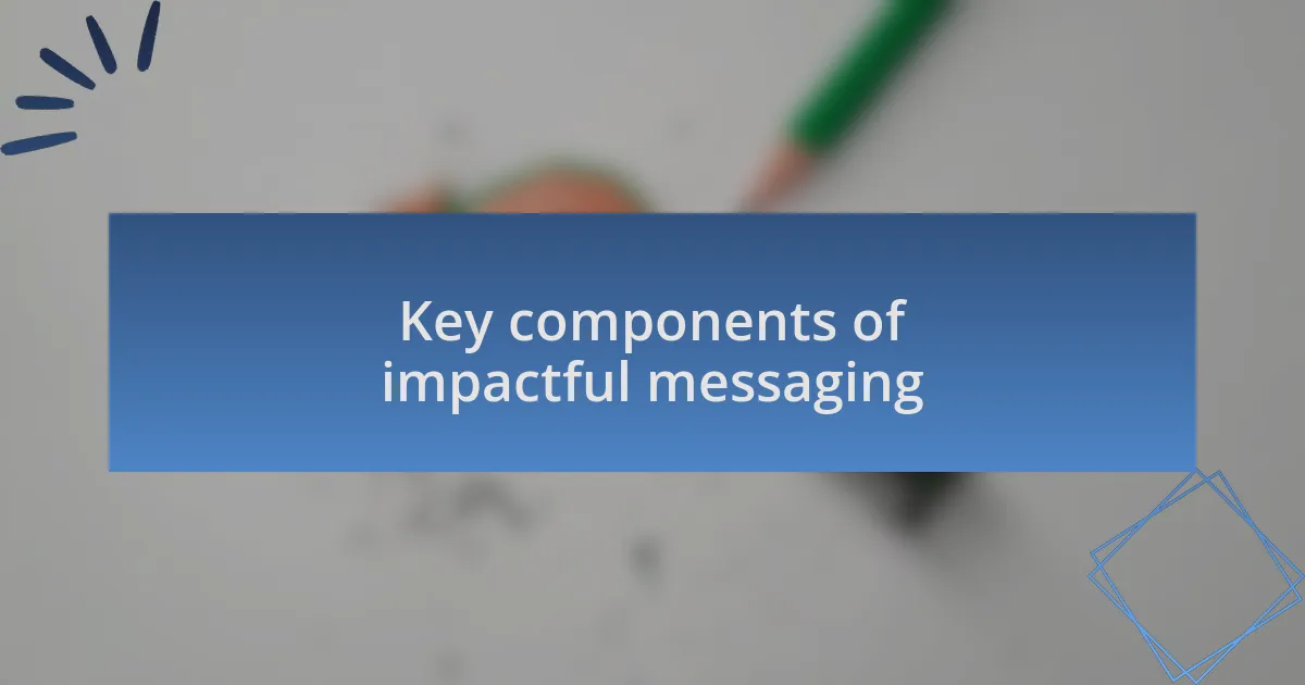 Key components of impactful messaging