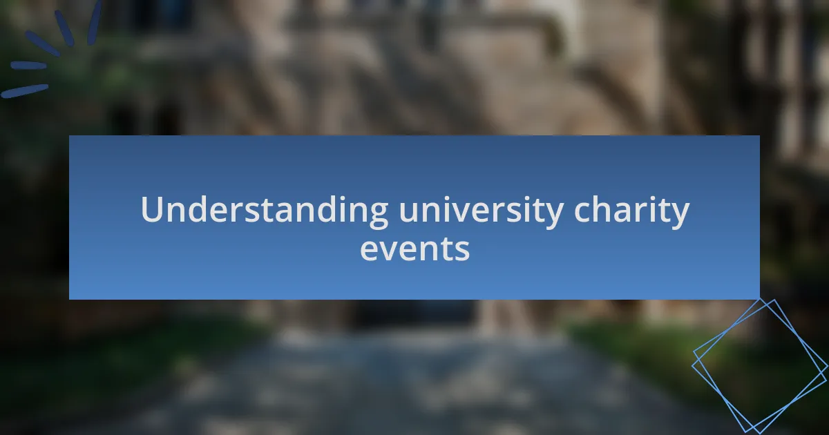 Understanding university charity events